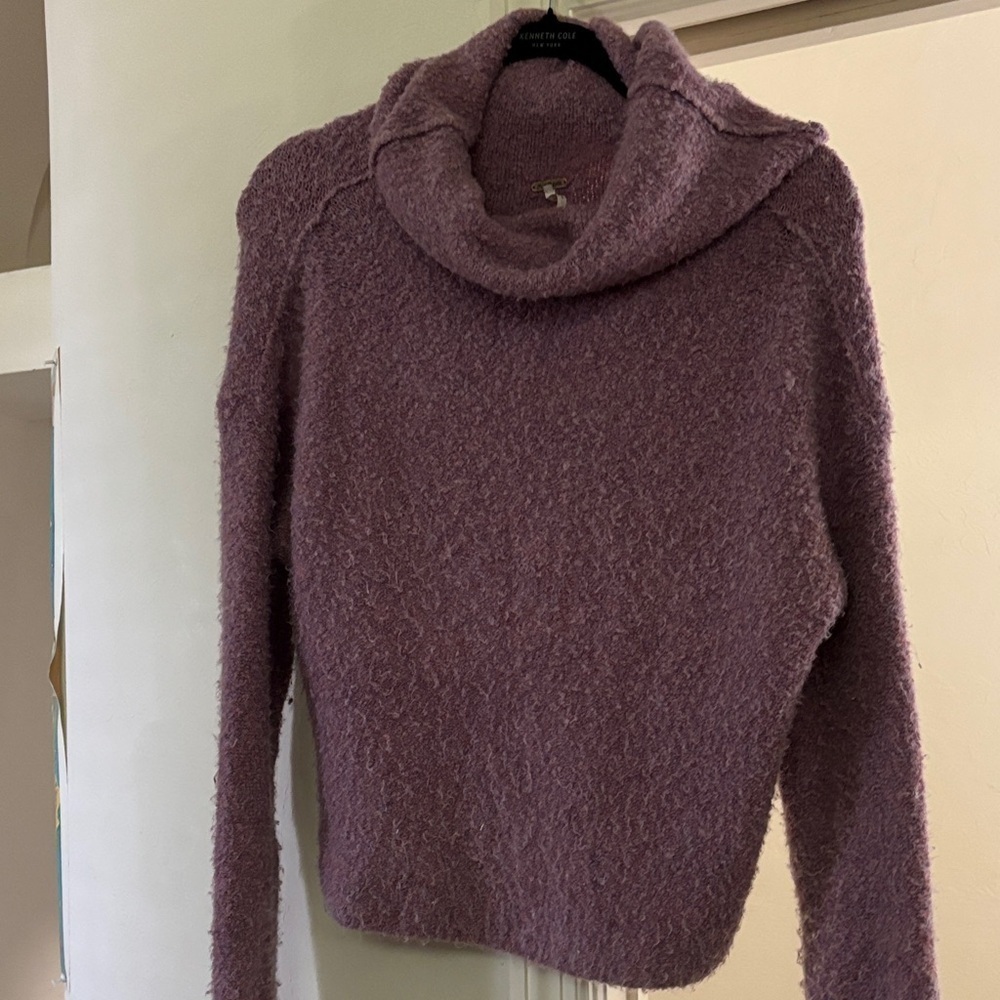 Free People Lavender Cowl Neck Sweater